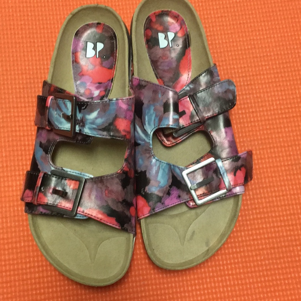 NORDSTROM BP Coast Slide Sandals Sz 8M Multicolor New